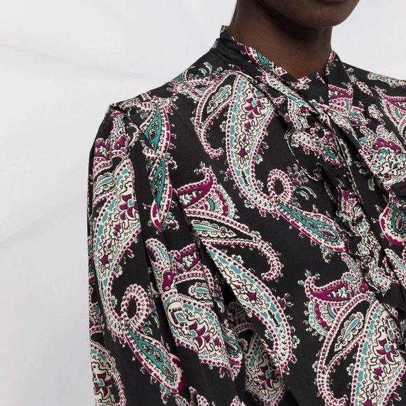 Isabel Marant Paisley Print Silk Blouse - Picture 4 of 7